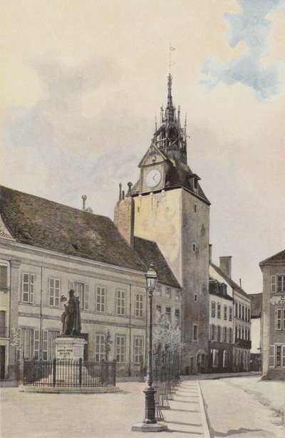 Beaune, zvonice a socha G Monge od French Photographer