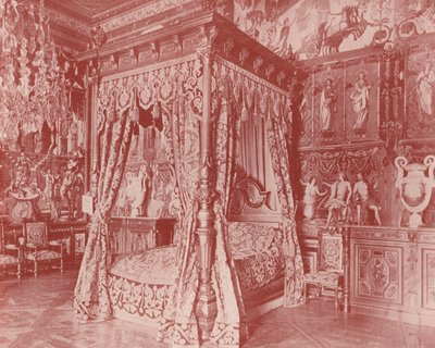 Ložnice Anny Rakouské, Fontainebleau (černobílá fotografie) od French Photographer