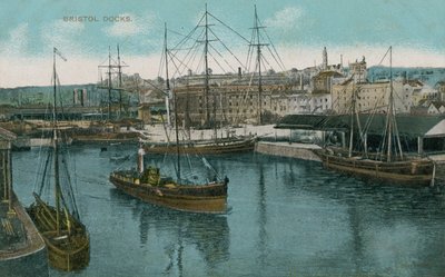 Bristolské doky, Anglie. Pohlednice odeslána v roce 1913. od French Photographer