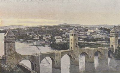 Cahors, Pont Valentre a pohled na levý břeh Lotu od French Photographer