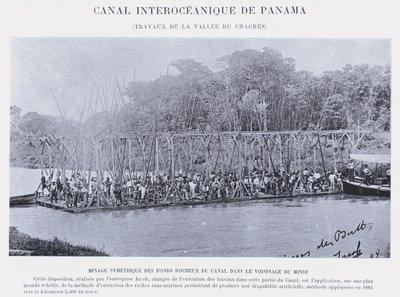 Panamský mezioceánský průplav, Chagres Valley Works (černobílá fotografie) od French Photographer