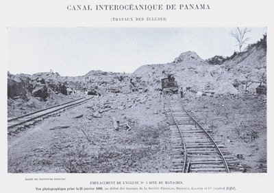 Panama Interoceanic Canal, Lock Works (černobílá fotografie) od French Photographer