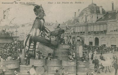 Pěkný karneval, Char, Les Pilules du Diable. Pohlednice odeslána v roce 1913. od French Photographer