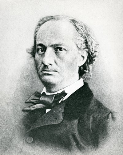 Charles Baudelaire (1821-67) (černobílá fotografie) od French Photographer