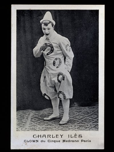 Klaun Charley Iles (1876-?) z cirkusu Medrano v Paříži, cca 1910, pohlednice, Francie, 20. stol. od French Photographer