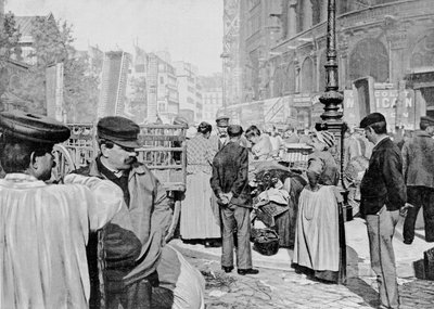 Roh trhu poblíž kostela Saint Eustache, Les Halles, Paříž, 1896 od French Photographer