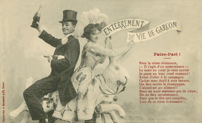 Pár na karnevalové jízdě (černobílá fotografie) od French Photographer