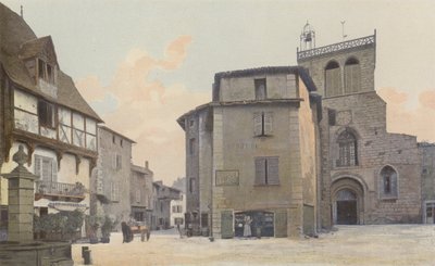 Courpiere, kostel, fasáda O a náměstí od French Photographer