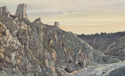 Crozant, Zřícenina zámku na břehu Creuse, Pohled ze S. E od French Photographer