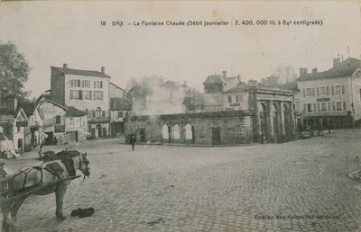 Dax - pramen teplé vody (denní průtok: 2400000 litrů při 64 stupních Celsia). Pohlednice odeslána v roce 1913. od French Photographer