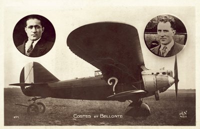 Dieudonne Costes a Maurice Bellonte, francouzští letci (černobílá fotografie) od French Photographer