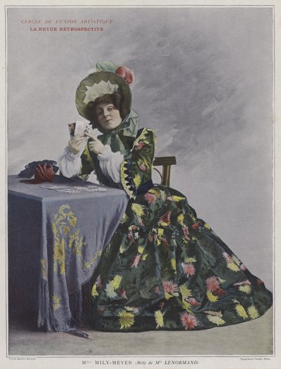 Emilie Mily-Meyer jako mademoiselle Lenormand v La Revue Retrospective (barevné foto) od French Photographer