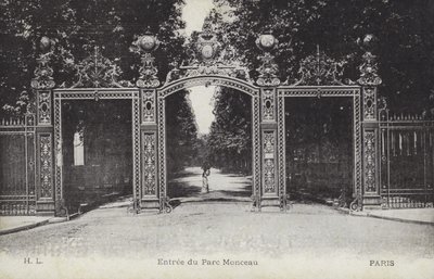 Vstup, Parc Monceau, Paříž (černobílá fotografie) od French Photographer