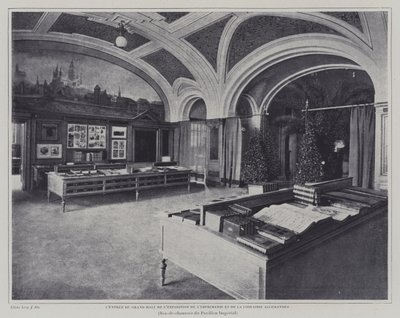 Vstup do velkého sálu výstavy tisku a knih v německém pavilonu na Exposition Universelle 1900, Paříž (č/b foto) od French Photographer