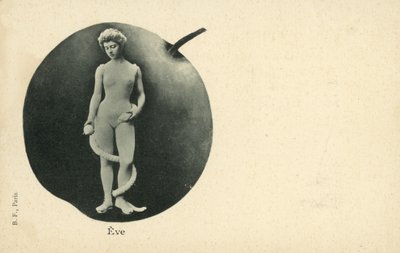 Eva s hadem a jablkem (černobílá fotografie) od French Photographer