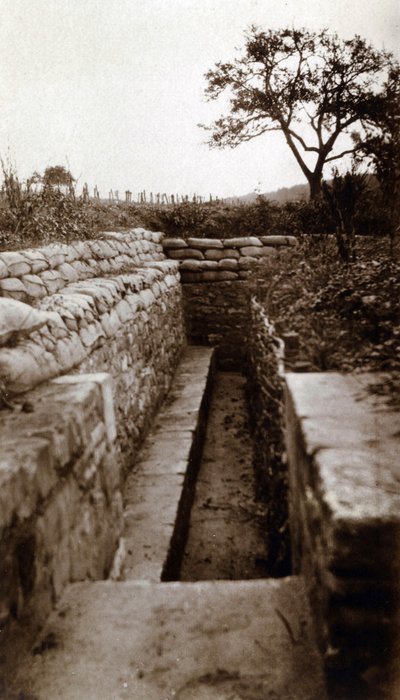 První světová válka (1914-1918): pohled na model zákopu „Lemberský zákop“, Hautebraye (Oise) od French Photographer