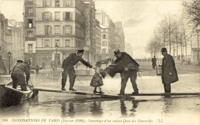 Záplava Paříže, Francie, leden 1910 od French Photographer