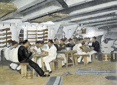 Francouzský námořník, konec 19. století: Jídlo námořníků - Bibl. umění deco. od French Photographer