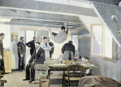 Francouzské námořnictvo, konec 19. století: Inspekce na ošetřovně, návštěva lékaře - Bibl. des Arts deco. od French Photographer