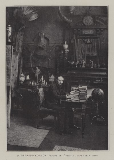 Francouzský malíř Fernand Cormon ve svém ateliéru (barevné lito) od French Photographer