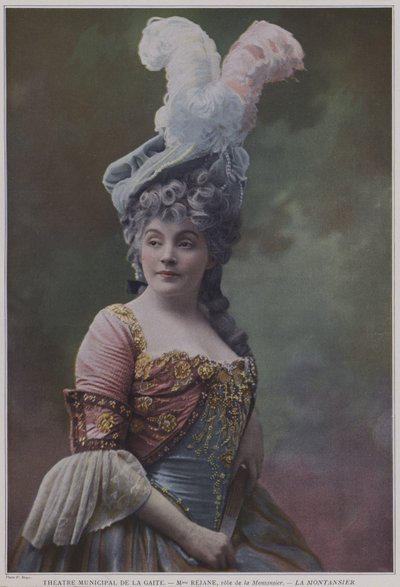 Gabrielle Rejane v titulní roli v La Montansier (barevné foto) od French Photographer