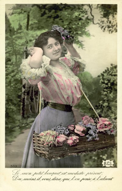 Dívka s květinami na prodej od French Photographer