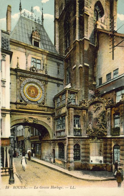 Gros Horloge, Rouen (barevná fotografie) od French Photographer