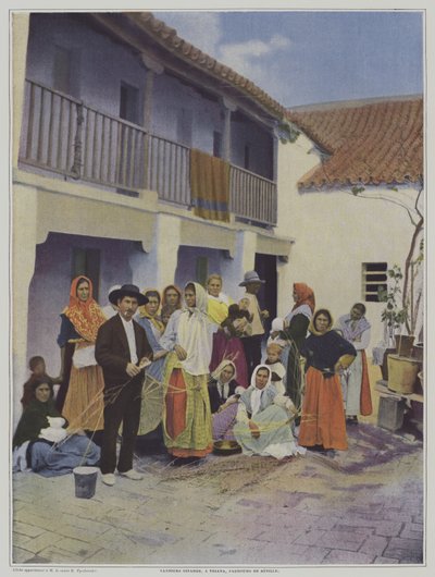 Cikánští tkalci v Trianě, předměstí Sevilly (barva lito) od French Photographer