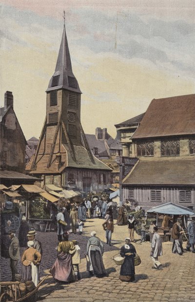Honfleur, Place du Marche a kostel Sainte-Catherine od French Photographer