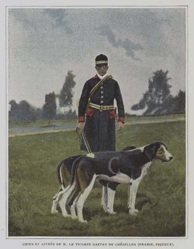 Ohař a lovec v livreji z lovu Vicomta Gaetana de Chezelles, Francie (barevné foto) od French Photographer