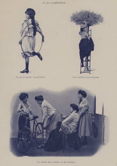 Ilustrace pro Petites Parisiennes (tj. mladé pracující dívky v Paříži) (č/b foto) od French Photographer