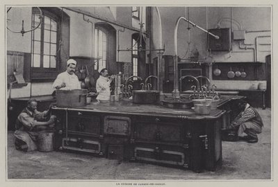 Kuchyně Lycee Janson-de-Sailly, Paříž (černobílá fotografie) od French Photographer