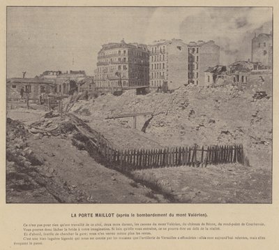 Pařížská komuna, La Porte Maillot, po bombardování Mont Valerien (čb foto) od French Photographer