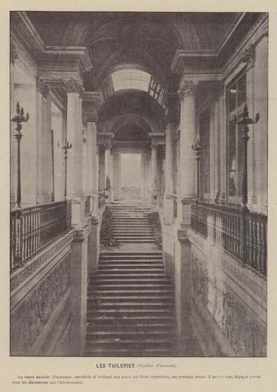 Pařížská komuna, Tuileries, hlavní schodiště (č/b foto) od French Photographer