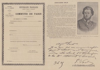 Pařížská komuna, Louis-Eugene Varlin (černobílá fotografie) od French Photographer