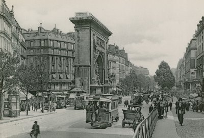 La Porte et le Boulevard Saint-Denis, brána Saint-Denis a Boulevard (fotoryt) od French Photographer