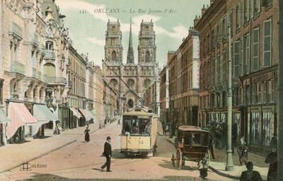 La Rue Jeanne dArc v Orleans. Pohlednice odeslána v roce 1913. od French Photographer