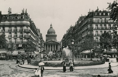 La Rue Soufflot et le Pantheon, The Soufflot Street a Pantheon (fotoryt) od French Photographer