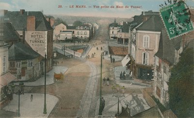 Le Mans - pohled z vrcholu tunelu. Pohlednice odeslána v roce 1913. od French Photographer