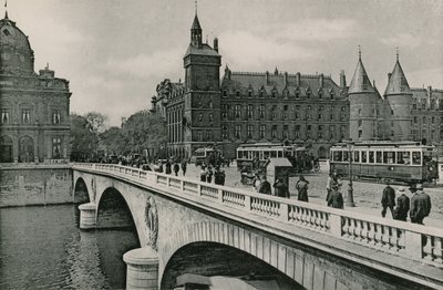 Pont au Change a Palais de Justice, Pont au Change a Soudní dvůr (fotoryt) od French Photographer