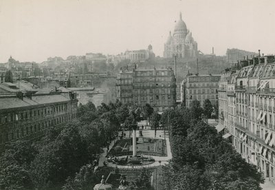 Le Square dAnvers et le Sacre-Coeur, Antverpské náměstí a Sacre-Coeur (fotoryt) od French Photographer