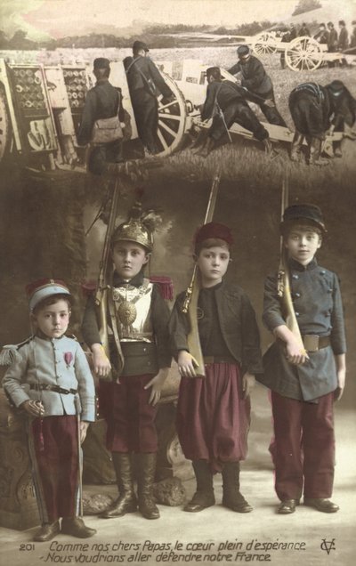 Jako naši drazí otcové, naše srdce naplněná nadějí, chceme jít bránit naši Francii (barevné foto) od French Photographer
