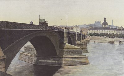 Lyon, most Guillotiere a kostel Hotel-Dieu od French Photographer