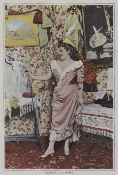 Mademoiselle Gilberte, francouzská zpěvačka v La Cigale, Paříž (barevné foto) od French Photographer