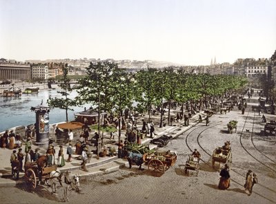 Trh Saint Antoine, Quay des Célestins, Lyons, kolem roku 1900 od French Photographer