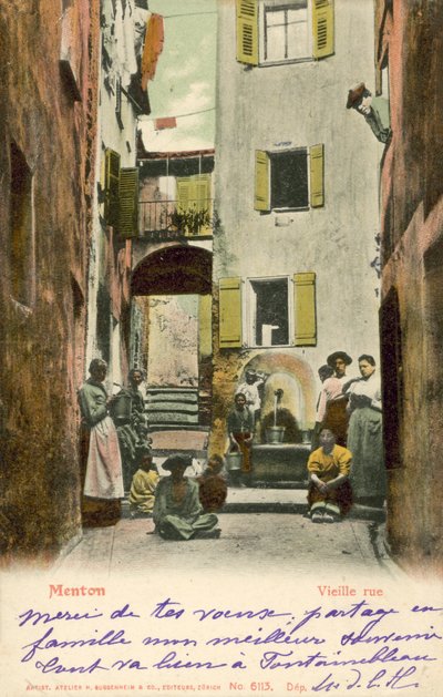 Menton, Francie, Stará ulice od French Photographer