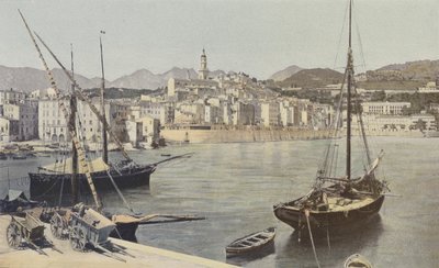 Menton, přístav a staré město od French Photographer