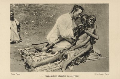 Misionář pečující o malomocné od French Photographer