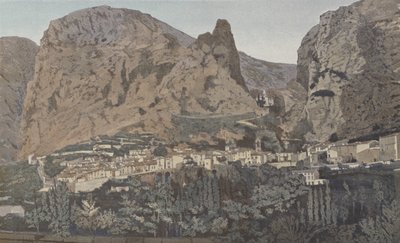 Moustiers-Sainte-Marie, Celkový pohled a kaple Notre-Dame de Beauvoir od French Photographer