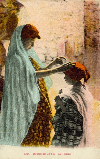 Muslimka a dítě (kolorovaná fotografie) od French Photographer